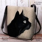Women's Black Cat Print Crossbody Bag – Stylish Casual - Image 3