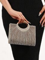 Women's Rhinestone Evening Clutch Bag with Round Handle – - Image 2