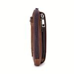 Sleek Brown Leather Vertical Sling Bag - Compact Men's - Image 4