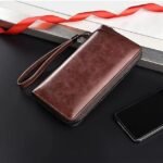 Men's Faux Leather Zipper Wallet with Multiple Card Slots - Image 9