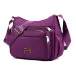 Women's Lightweight Nylon Crossbody Bag - Multi-Pocket - Image 12