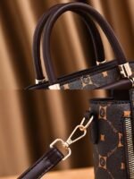 Elegant Women's Faux Leather Handbag with Red Accents and - Image 4