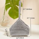 Women's Rhinestone Wristlet Evening Bag – Sparkly Crystal - Image 8