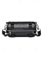 Men's Black & Brown Faux Leather Crossbody Bag – - Image 13