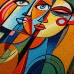 Women's Abstract Art Crossbody Bag – Colorful Cubist - Image 5