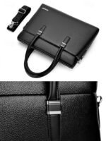Men's Faux Leather Business Briefcase with Detachable - Image 7