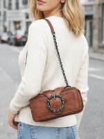 Women's Large Capacity Faux Leather Crossbody Bag with - Image 3