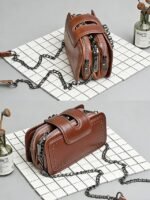 Women's Large Capacity Faux Leather Crossbody Bag with - Image 8