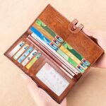 Men's Genuine Leather Long Wallet – Vintage Bifold Clutch - Image 2