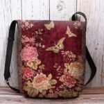 Vintage Floral Crossbody Bag with Butterfly Print, Lightweight - Image 8