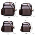 Men's Brown Faux Leather Crossbody Shoulder Bag with Front - Image 6