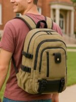 Men's Large Capacity Canvas Backpack – Vintage Style - Image 10