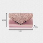 Women's Sliver Glitter Clutch Purse with Chain Strap for - Image 7